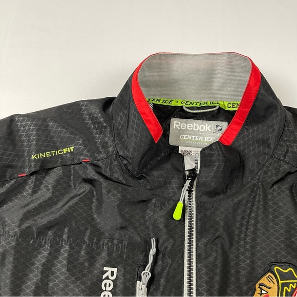 Reebok Chicago Blackhawks Hockey NHL Black Full Zip Kinetic Fit Jacket Size: XL - Picture 9 of 16